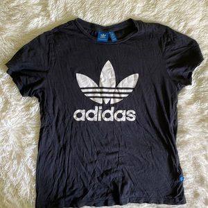 Adidas Black and White Logo Tee